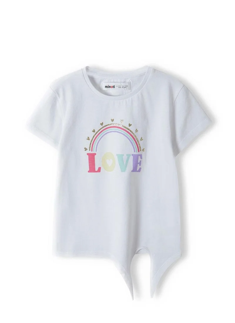 MINOTI Kids Girls Tie Front T-Shirt
