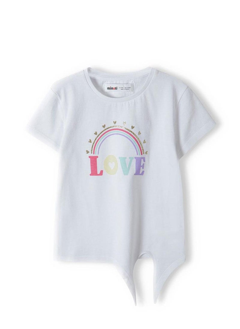 MINOTI - Kids Girls Tie Front T-Shirt - Image 1