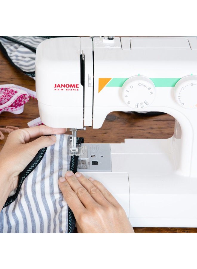 Janome MOD-15 Easy-to-Use Sewing Machine with 15 Stitches, Adjustable Stitch Length and 5-Piece Feed Dogs - Image 2