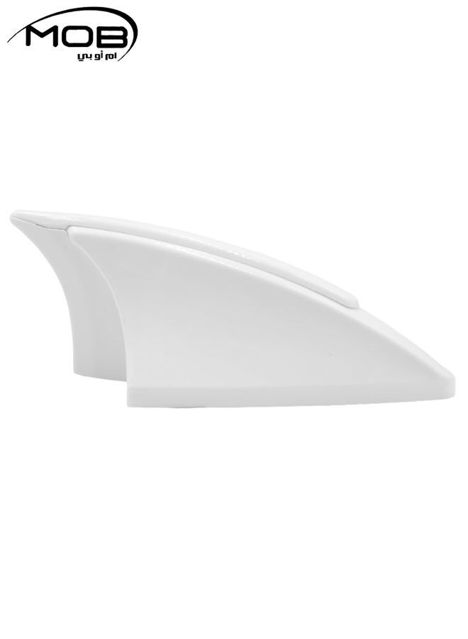 موب غطاء هوائي سقف السيارة العالمي ذو زعانف القرش باللون الأبيض النقي (MOB HD-5413) - ملحق هوائي أرضي لتقليل الكهرباء الساكنة، وتعزيز الإشارة، وتحسين المظهر الجمالي للسيارة (قاعدة 10 سم) - Image 2