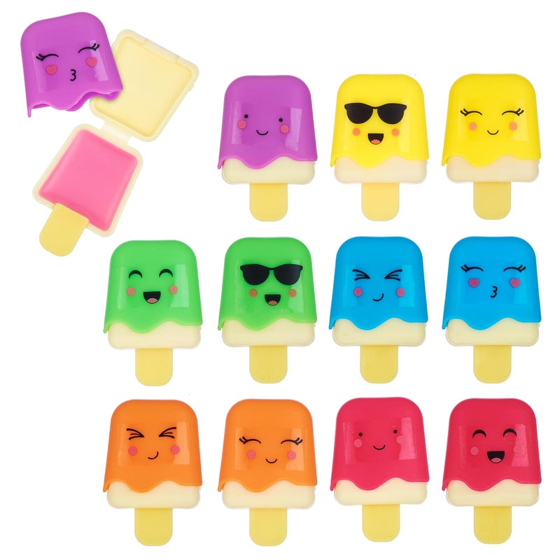 Expressions 12pc Pucker Pop Novelty Lip Gloss Set - Girls Cosmetics Mini Popsicle Lip Gloss Collection, Lip Gloss for Kids, Safe, Non Toxic Kids Makeup Set - Image 1