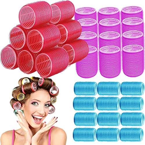 BESSEEK Jumbo Hair Rollers 36 Packs Large Rollers For Hair Self Grip Salon Hairdressing Curlers Hair Curlers Sets DIY Curly Hairstyle Colors May Vary 12xJumbo12xLarge12xSmall - Image 2