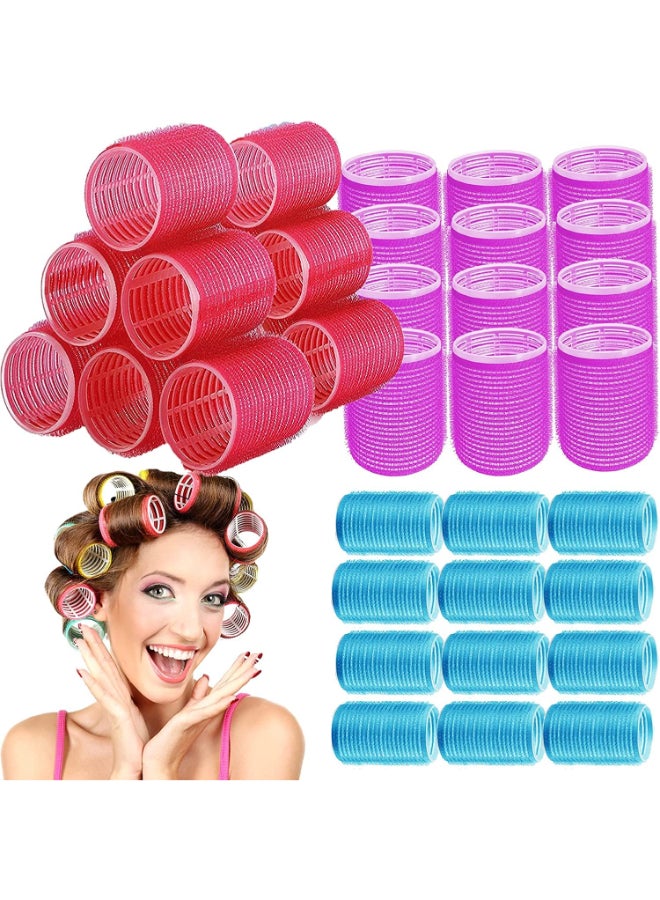 BESSEEK Jumbo Hair Rollers 36 Packs Large Rollers For Hair Self Grip Salon Hairdressing Curlers Hair Curlers Sets DIY Curly Hairstyle Colors May Vary 12xJumbo12xLarge12xSmall - Image 3