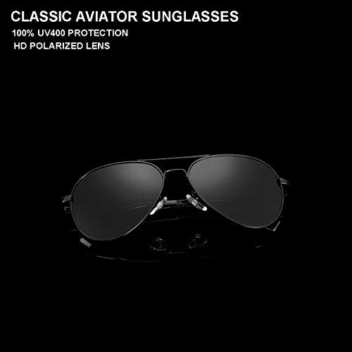 Gleyemor Polarized Aviator Sunglasses for Small Face Women and Men, 52MM Small Aviators 100% UV Protection (Black/Grey) - Image 3