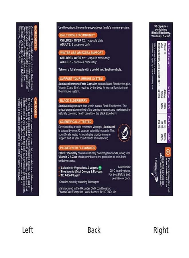 Sambucol كبسولات إيمونو فورتي 30 كبسولة - Image 4