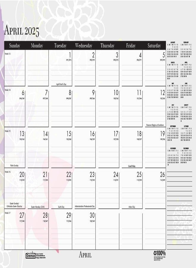House of Doolittle 2025 Monthly Desk Pad Calendar, Wildflower, 22 x 17 Inches, January - December (HOD197-25) - Image 4