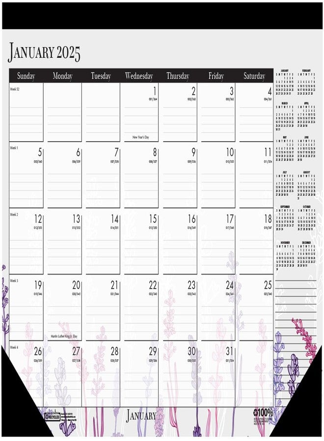 House of Doolittle 2025 Monthly Desk Pad Calendar, Wildflower, 22 x 17 Inches, January - December (HOD197-25) - Image 1
