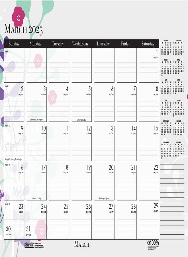 House of Doolittle 2025 Monthly Desk Pad Calendar, Wildflower, 22 x 17 Inches, January - December (HOD197-25) - Image 3