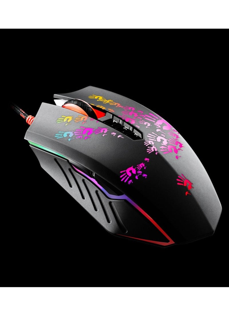 Bloody - Bloody A60 Light Strike Gaming Mouse, Built-In 160K Memory, 6,200 CPI, Metal X'Glide Armor Boot,Extreme Core 4, 6 Sniper Modes, Ultra Core 3 & 4 Activated. - Image 1