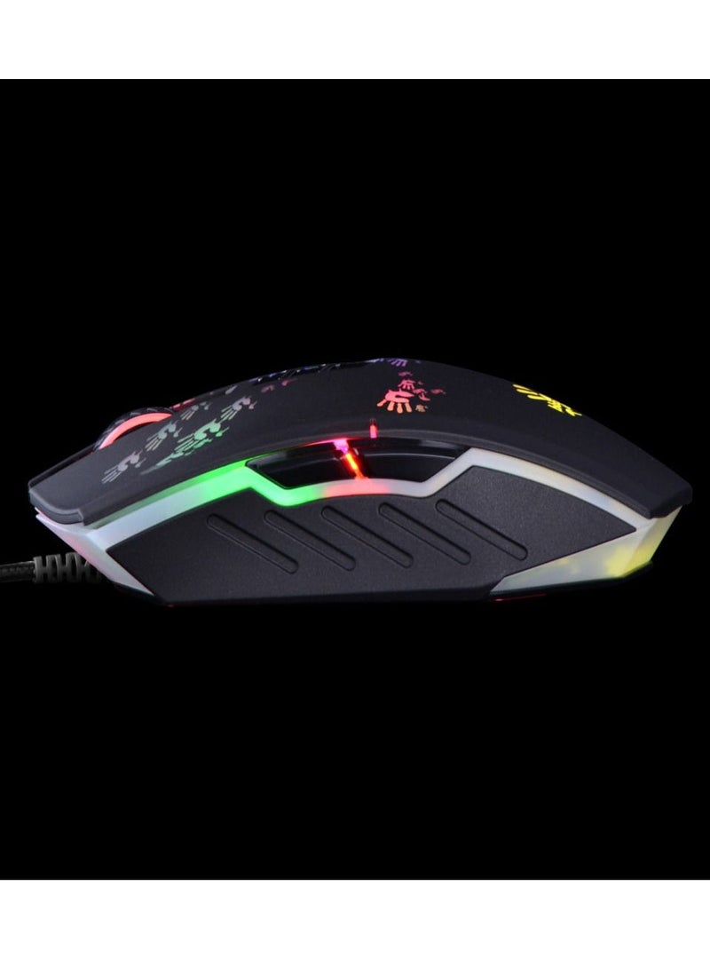 Bloody - Bloody A60 Light Strike Gaming Mouse, Built-In 160K Memory, 6,200 CPI, Metal X'Glide Armor Boot,Extreme Core 4, 6 Sniper Modes, Ultra Core 3 & 4 Activated. - Image 1