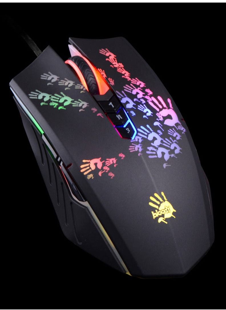 Bloody - Bloody A60 Light Strike Gaming Mouse, Built-In 160K Memory, 6,200 CPI, Metal X'Glide Armor Boot,Extreme Core 4, 6 Sniper Modes, Ultra Core 3 & 4 Activated. - Image 1