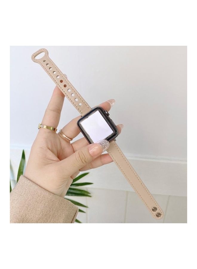 NIBEMINENT Replacement Watchband For Apple Watch Cream - Image 1