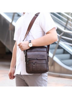Jeep Men Crossbody Bag Shoulder Bags Vintage Men Handbags Large Capacity PU Leather Bag For Man Messenger Bags Tote Bag purse,Brown  - Image 2