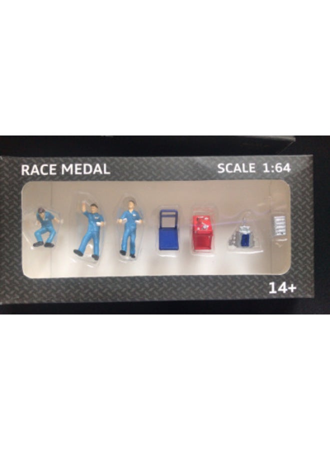 RACE MEDAL RM 1 Than 64 Doll Repair Worker Set 3 Suitable For Tomy Wind Fire-Color:Light Blue  - Image 1