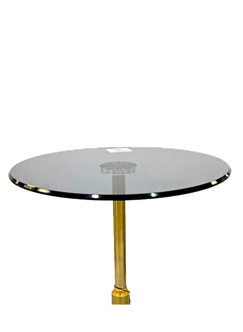 Living Black glass service table with blue steel base 54X40 cm - Image 3