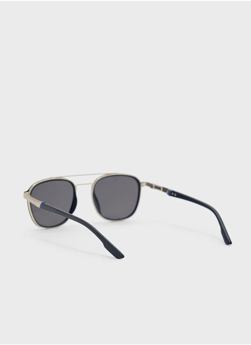 Robert Wood Polarized Lens Square Aviator Sunglasses