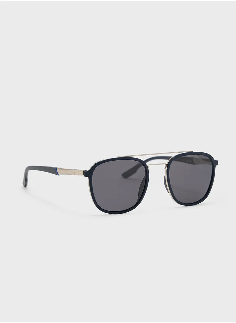 Robert Wood Polarized Lens Square Aviator Sunglasses