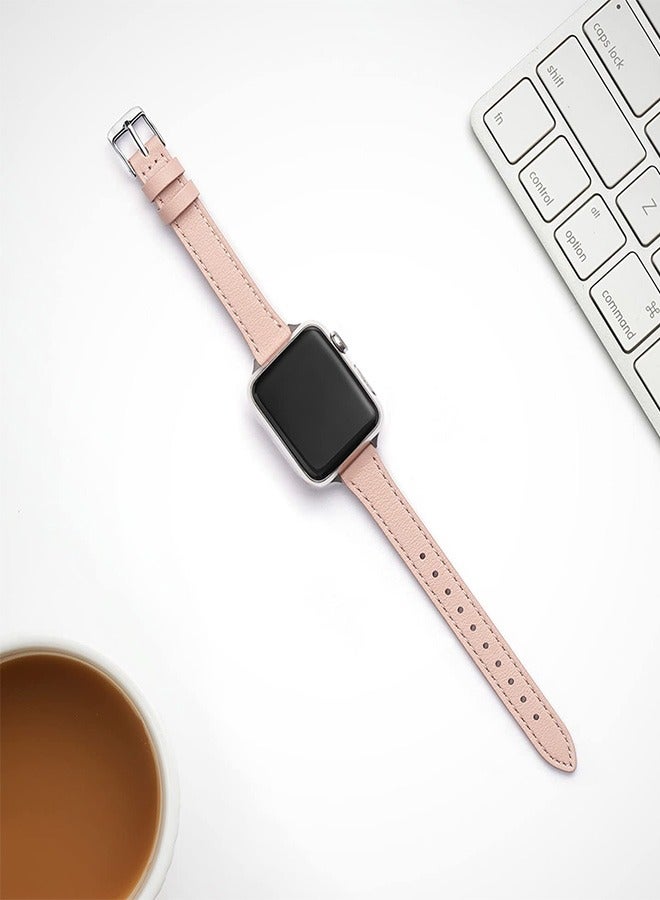 Ofrdncy Slim Leather Bands Compatible with Apple Watch Band 49mm 46mm 45mm 44mm 42mm 41mm 40mm 38mm, Top Grain Leather Thin Apple Watch Strap for iWatch Ultra 2/1 Series 10 9 8 7 6 5 4 3 2 1 SE Multi - Image 5