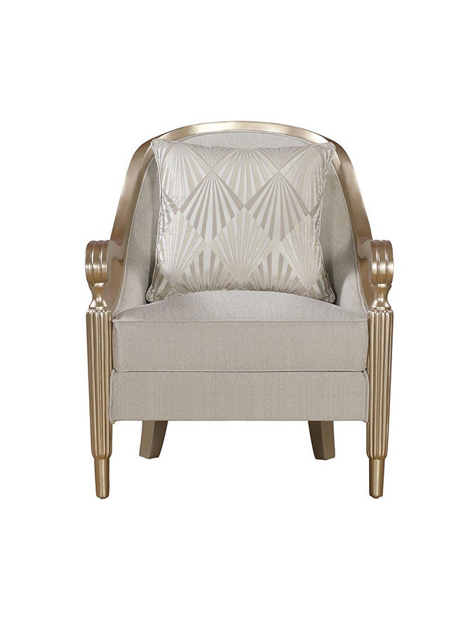 DANUBE HOME Mercedez 1 Seater Fabric Sofa Accent Chair Modern Design One Seat Sofas Living Room Furniture 79x92x95cm Beige - Image 3