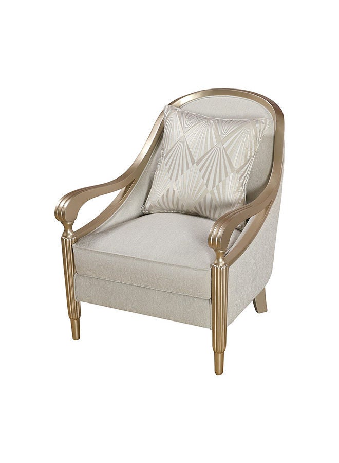 DANUBE HOME Mercedez 1 Seater Fabric Sofa Accent Chair Modern Design One Seat Sofas Living Room Furniture 79x92x95cm Beige - Image 2