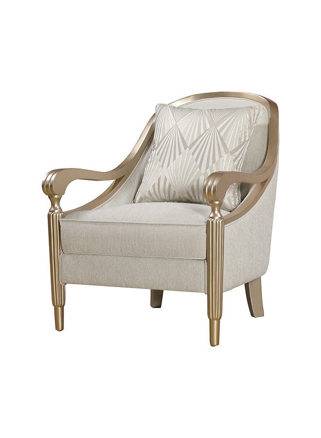 DANUBE HOME Mercedez 1 Seater Fabric Sofa Accent Chair Modern Design One Seat Sofas Living Room Furniture 79x92x95cm Beige - Image 1