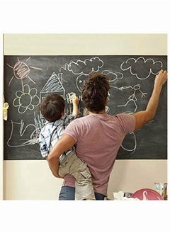 Y&D Black Board Sticker, SYOSI Chalkboard Sticker with 5 Color Chalk, Removable Teaching Writing Stickers Self-adhesive Wall Vinyl Draw Décor for Kids Rooms, School, Home, Office 45x200cm  - Image 4