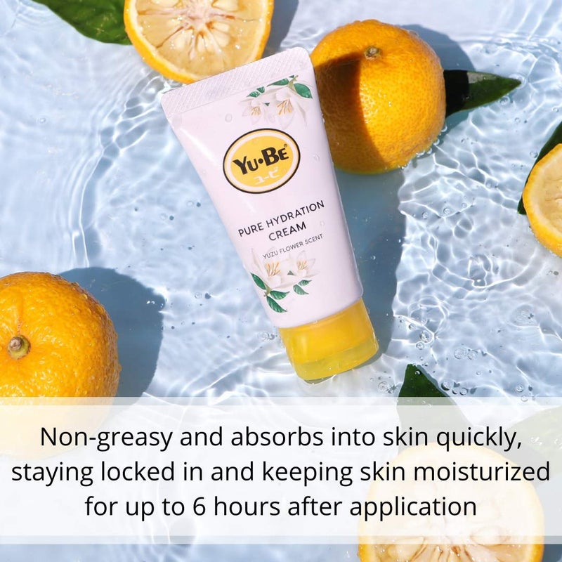 yu be Yu-Be Yuzu Pure Hydration Cream: Body & Hand Lotion - Vegan Skin Care Cream for Sensitive & Dry Skin - Soothing Yuzu Flower Extract - Day & Night Moisturizer- Cracked Heels Repair -1.35 Fl Oz - Image 3