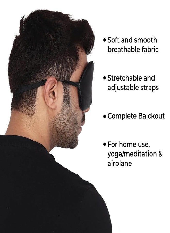 MAKSTILE Silk Sleep Mask/Eye Mask/Sleeping Eye Mask For Meditation/Travel/Relaxing With Adjustable Straps And Complete Blindfold Blackout (Sy Blue Color Sleep Mask For Women/Men/Girls)-Pack Of 2 - Image 5