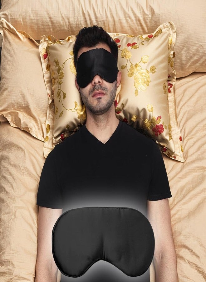 MAKSTILE Silk Sleep Mask/Eye Mask/Sleeping Eye Mask For Meditation/Travel/Relaxing With Adjustable Straps And Complete Blindfold Blackout (Sy Blue Color Sleep Mask For Women/Men/Girls)-Pack Of 2 - Image 2