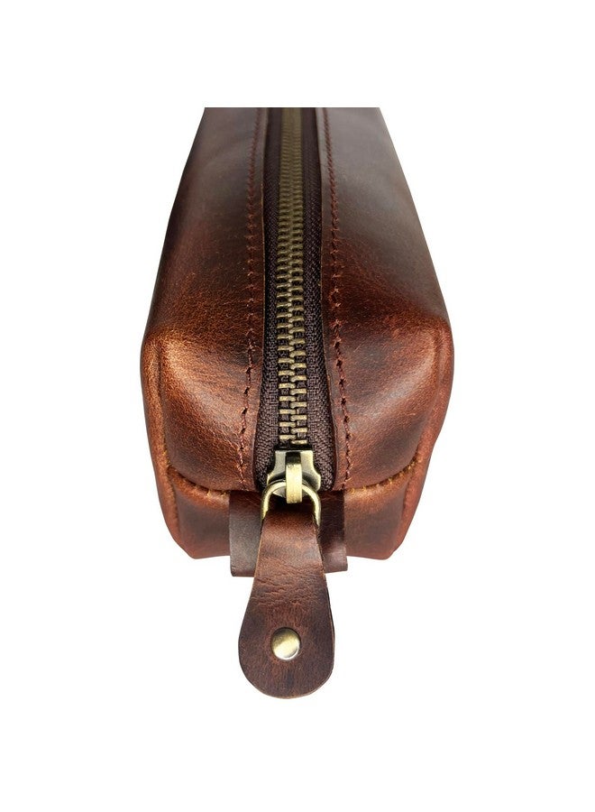 Rustic Town RUSTIC TOWN Leather Pencil Case - Handcrafted Full-Grain Zipper Leather Pen Pencil Holder - Elegant & Practical Pencil Pouch for Work & Office  - Image 5