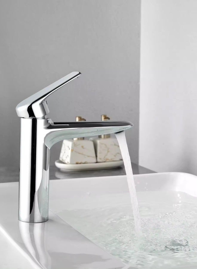 Short Bathroom Sink Faucet Modern Utility Countertop Mount Chrome Wash Basin Mixer  - Image 3