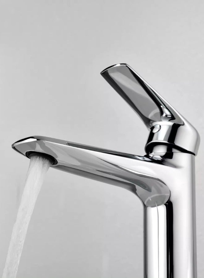 Short Bathroom Sink Faucet Modern Utility Countertop Mount Chrome Wash Basin Mixer  - Image 2