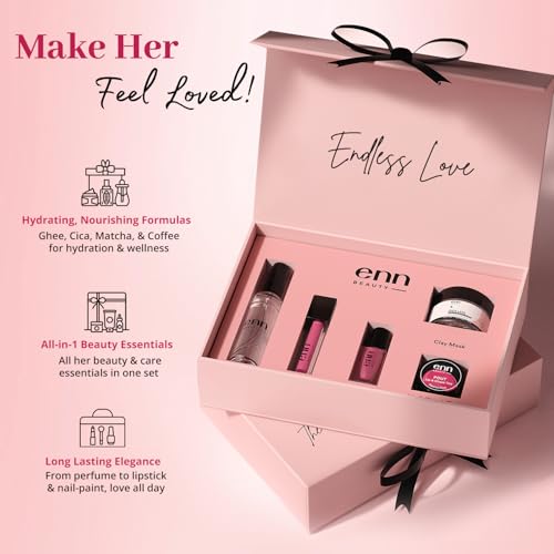 ENN Beauty Endless Love Gift Set | Clay Mask | Lipstick | Nail Paint | Lip & Cheek Tint | Perfume | Set of 5 Gift Box - Image 2