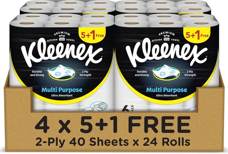 Kleenex Multi Purpose Kitchen Tissue Paper Towel - 24 Rolls - Image 1