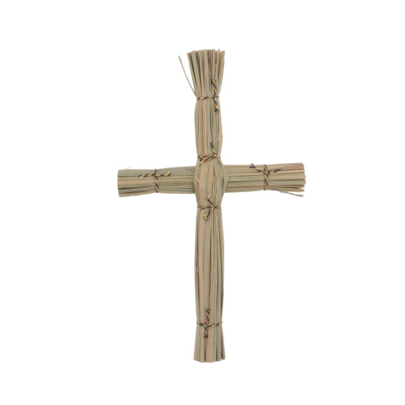 Irish Straw Cross Wall Hanging Traditional Saint Brigids Rustic Heritage Crucifix For Church Altar Living Room Decor - Image 2