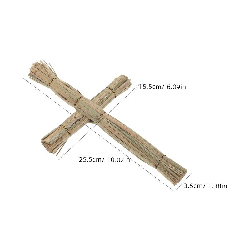 Irish Straw Cross Wall Hanging Traditional Saint Brigids Rustic Heritage Crucifix For Church Altar Living Room Decor - Image 3
