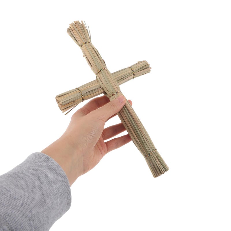 Irish Straw Cross Wall Hanging Traditional Saint Brigids Rustic Heritage Crucifix For Church Altar Living Room Decor - Image 5