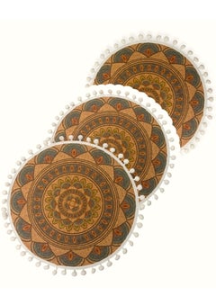 ماركة غير محددة مفرش طاولة مزخرف دائري 38 سم عدد 3 قطع  - Image 1