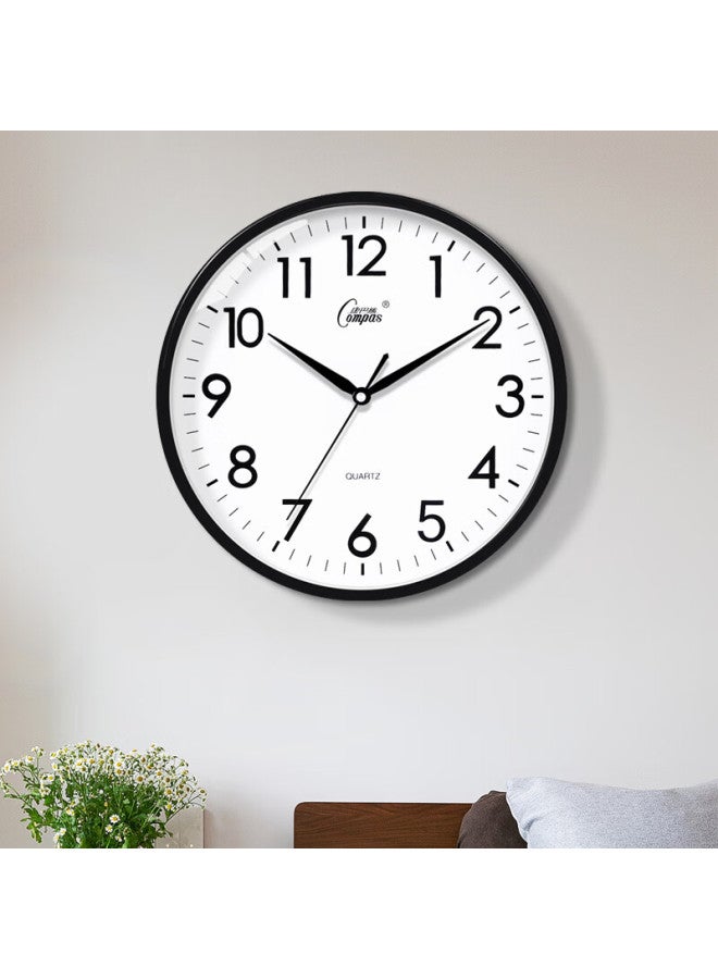 Compas Living Room Simple Silent Living Room Quartz Clock Wall Clock C2866 Black 30.5cm Diameter - Image 4