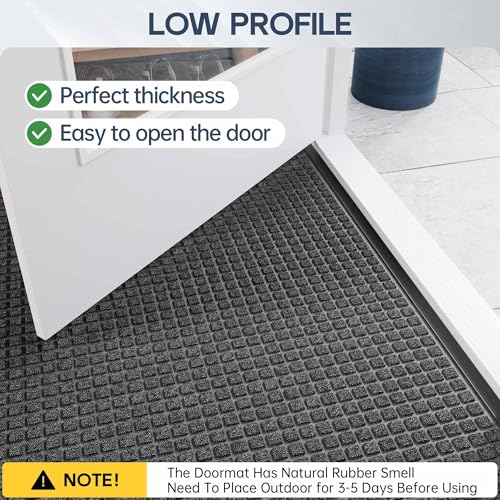 Amyracel Outdoor Indoor Door Mat for Entryway, 24"x72" All Season Weather Outside Door Mat, Low Pile Heavy Duty Rubber Backing Doormat, Stain and Fade Resistant, Inside Door Mats for Home Entry Floor - Image 2