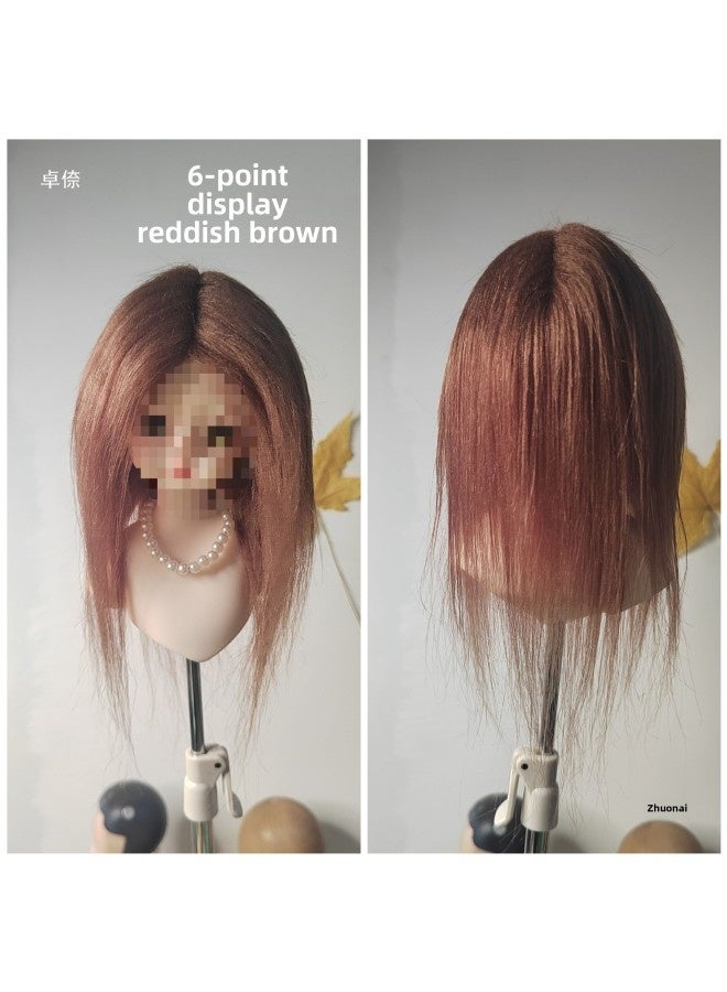 Cotton Doll Wig Stock Daily Hair Embryo 6 Points 8 Points Elastic Hair Imitation Beach Wool Diy Dress Material 10c-Height:Meat Powder-12-12.5 Head Circumference
