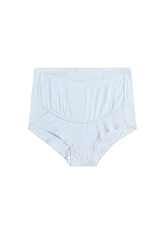 High-waisted Solid Color Maternity Underpants Breathable Adjustable Tummy Support Seamless Panties Blue