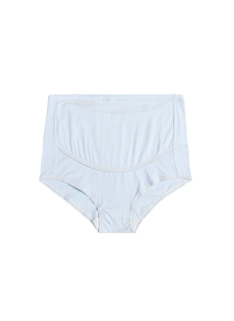 Generic - High-waisted Solid Color Maternity Underpants Breathable Adjustable Tummy Support Seamless Panties Blue - Image 1