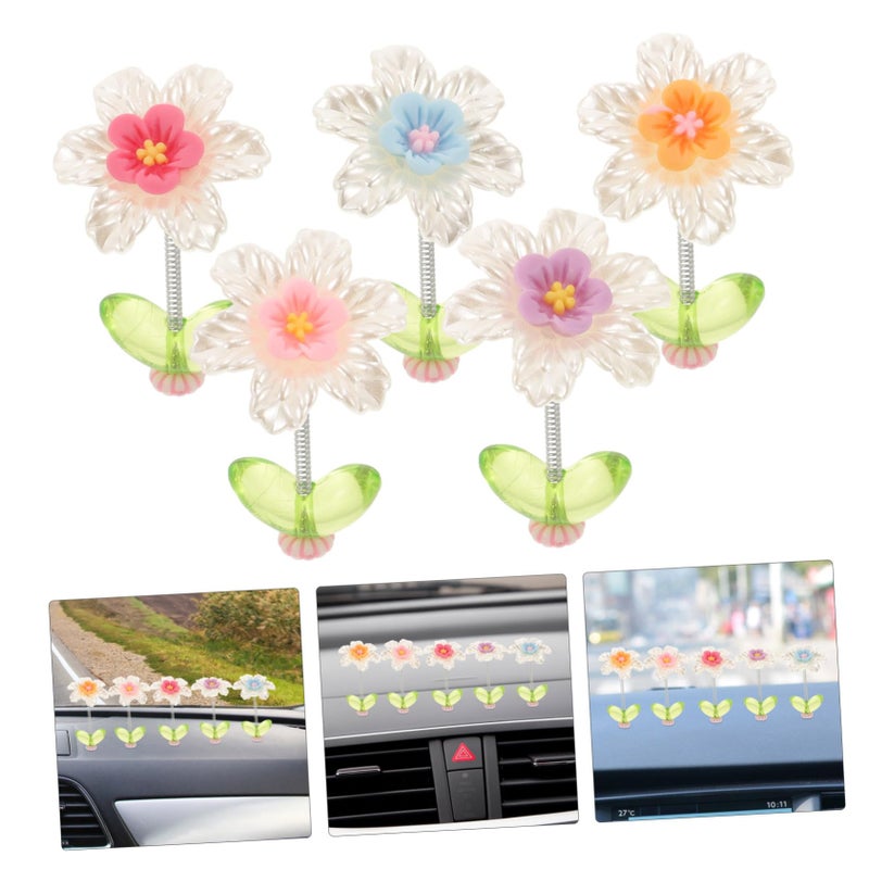 2 Pack Shaking Flower Car Dashboard Ornament Elegant Auto Accessories For Women - Image 5
