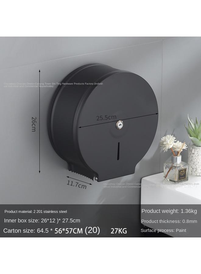 Bluejw 304 Stainless Steel Tissue Box Toilet Large Plate Hand Wipe Roll Paper Box Hotel Engineering Toilet Paper Hand Waterproof Paper Box - Image 1