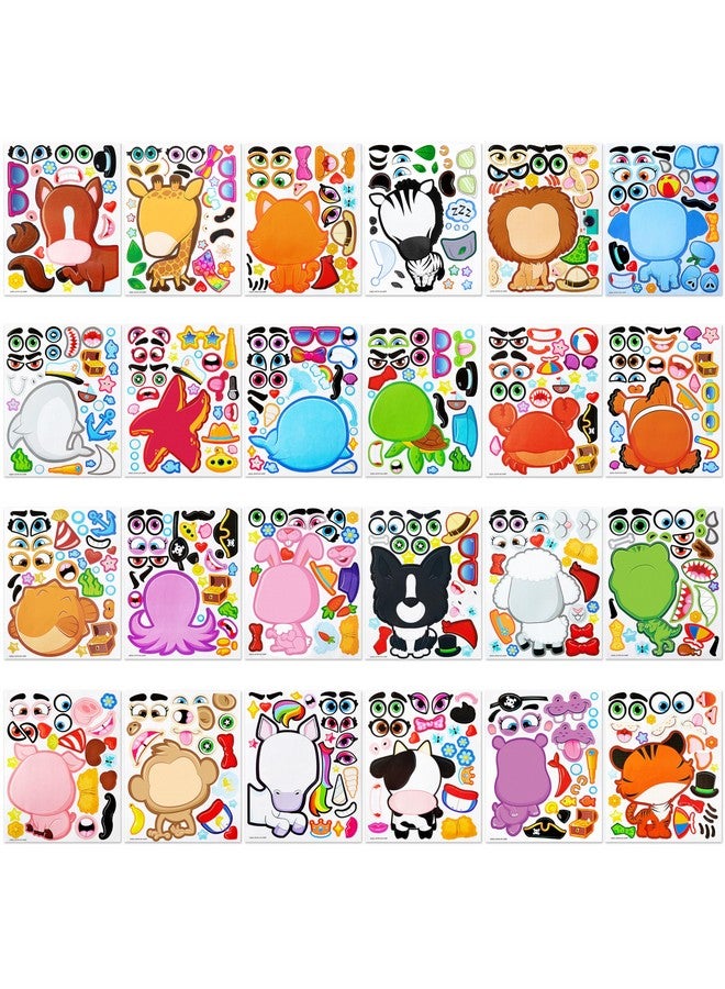 JOYIN 24PCS 9"x6" Make a face Stickers for Kids, Make Your Own Stickers, Mix and Match with Safaris Sea Farm and Dinosaur Animals, Party Favors Kids Crafts, Goodie Bags Stuffers - Image 2