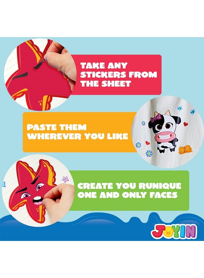 JOYIN 24PCS 9"x6" Make a face Stickers for Kids, Make Your Own Stickers, Mix and Match with Safaris Sea Farm and Dinosaur Animals, Party Favors Kids Crafts, Goodie Bags Stuffers - Image 4