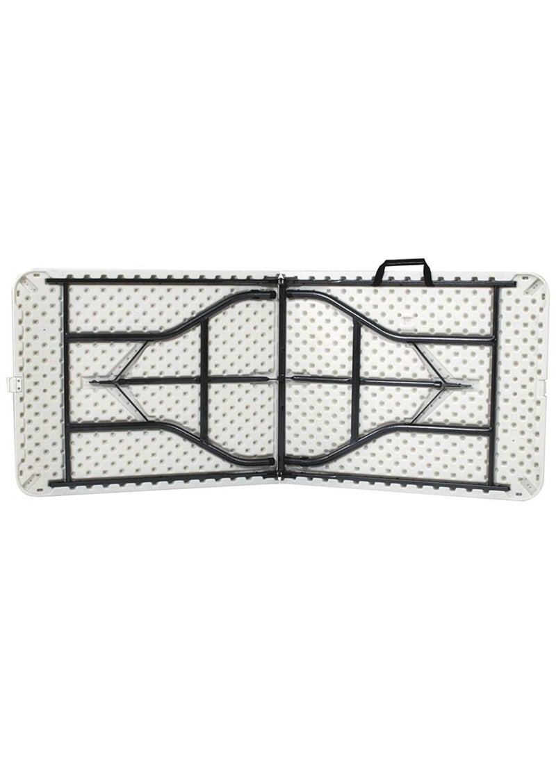 DubaiGallery Folding Table 6 Foot Plastic Folding Table Indoor & Outdoor for Picnic, BBQ, Party, White Granite (White) - Image 5