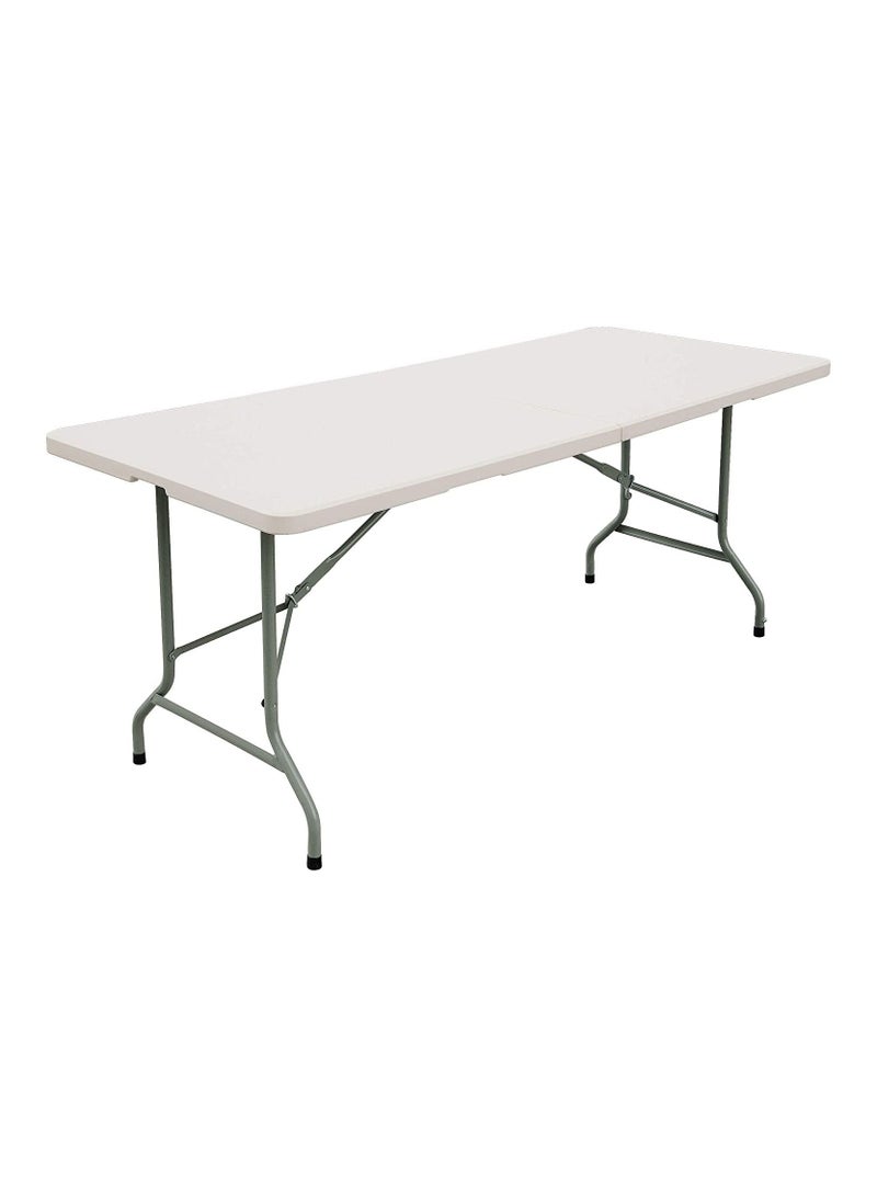 DubaiGallery Folding Table 6 Foot Plastic Folding Table Indoor & Outdoor for Picnic, BBQ, Party, White Granite (White) - Image 2