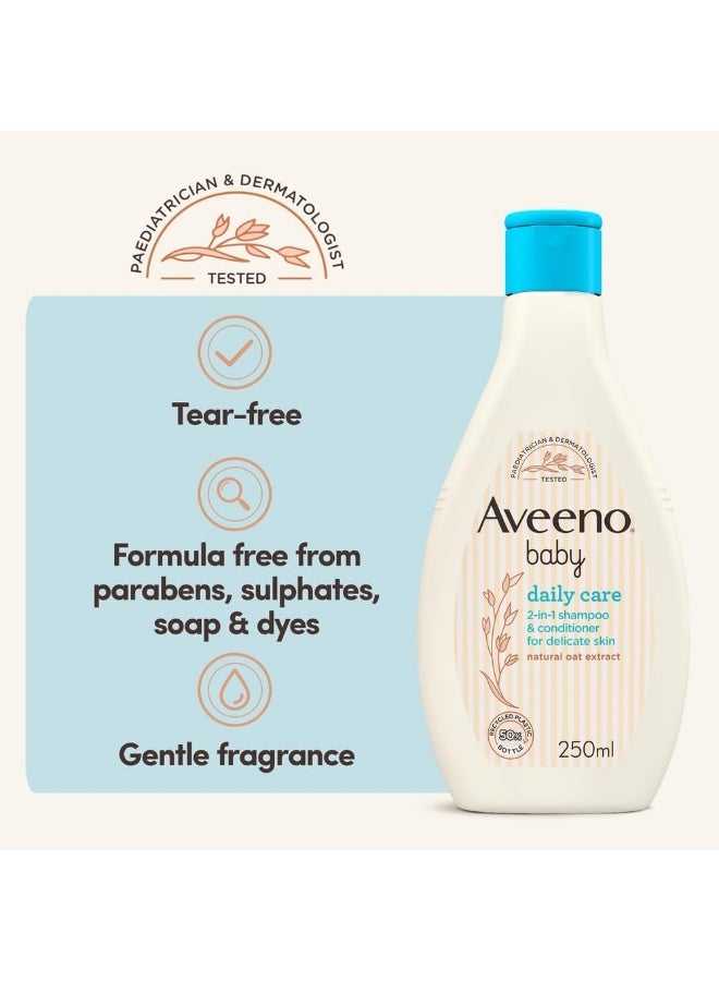Aveeno Baby Daily Care 2-in-1 Shampoo and Conditioner, With Natural Oat Extract, nourish baby’s fine hair and scalp, without drying, Suitable for Toddlers & Kids, 250ml - Image 5